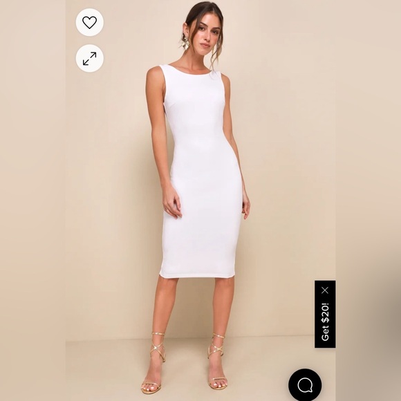 Lulus So Stunning White Backless Midi Dress Size XL NWT - Picture 3 of 3